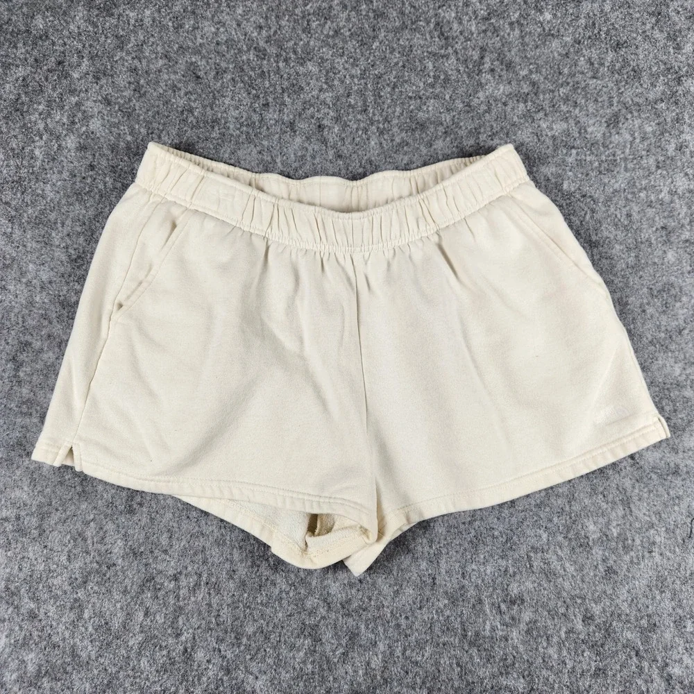 The North Face Half Dome Fleece Shorts Women XL White Athletic Lounge Hiking